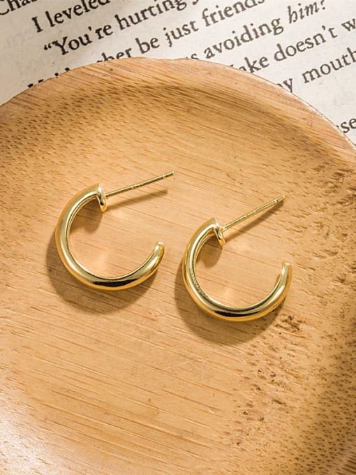 LM Brass Geometric Hoop CC Earring