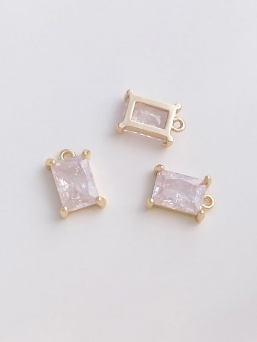 +pink  Rectangle Pendant N-DIY-0015 Gemstone Crystal Chain Water Drop Pendant  Minimalist handmade Beaded Necklace