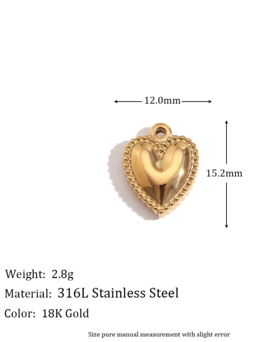 Cast Love Pendant Gold Stainless steel 18K Gold Plated Cubic Zirconia Geometric Charm