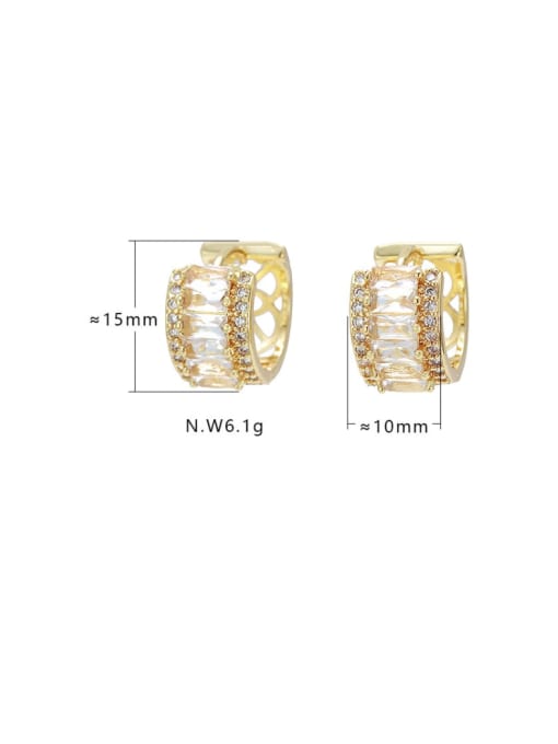 XYZ Brass Cubic Zirconia Geometric Dainty Huggie Earring 2