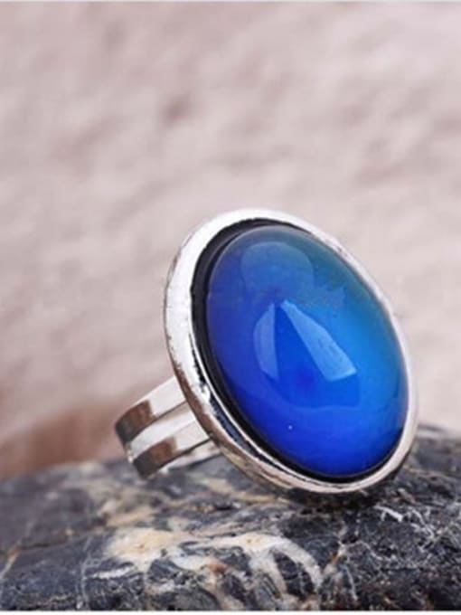 Round gemstone with shiny edges Alloy Icon Cute Band Ring