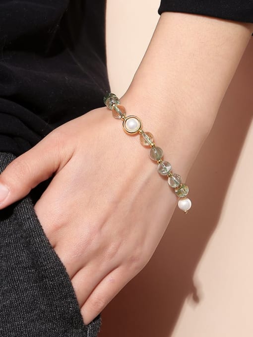 NA-Stone Alloy Freshwater Pearl Geometric Vintage Beaded Bracelet 2
