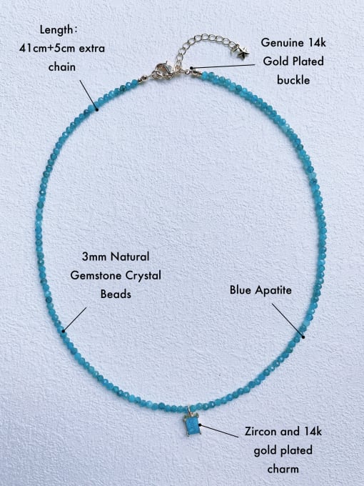 Scarlet White N-DIY-0027 Natural  Gemstone Crystal Bead Chain Multi Color Geometric Pendant Handmade Beaded Necklace 3