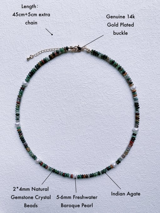 Scarlet White N-STPE-0007  Natural Gemstone Crystal Beads Chain Handmade Beaded Necklace 3