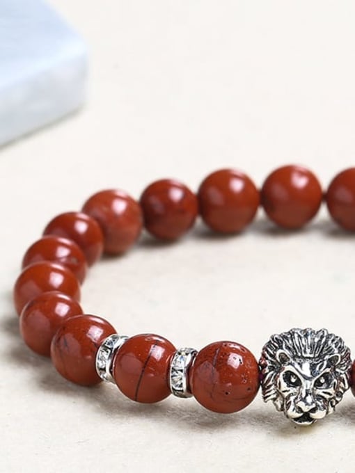 red Alloy Crystal Lion Trend Handmade Beaded Bracelet/Multi-color optional