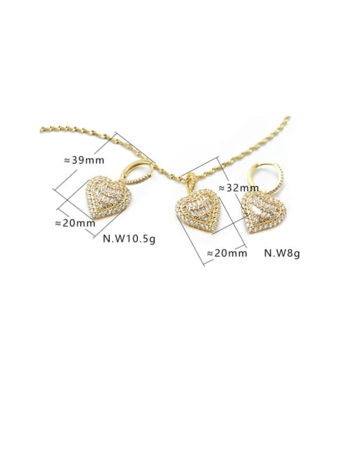 XYZ Brass Cubic Zirconia Heart Ethnic Necklace 3