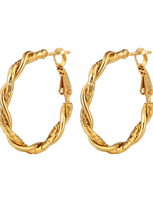 Twigs entangled in gold Stainless steel Geometric Minimalist Hoop Earring