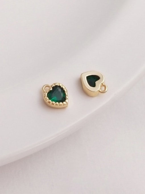 +green Heart Pendant N-DIY-0014 Gemstone Crystal Chain Heart Pendant Minimalist Handmade Beaded Necklace
