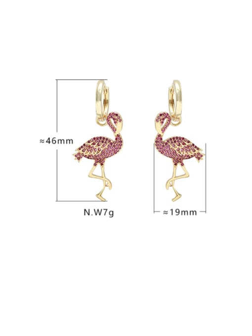 XYZ Brass Cubic Zirconia Bird Cute Huggie Earring 2