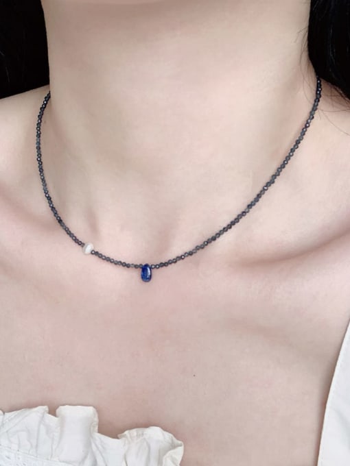 Scarlet White N-ST-0013 Natural  Gemstone Crystal Chain Irregular Bohemia Handmade Beaded Necklace 1