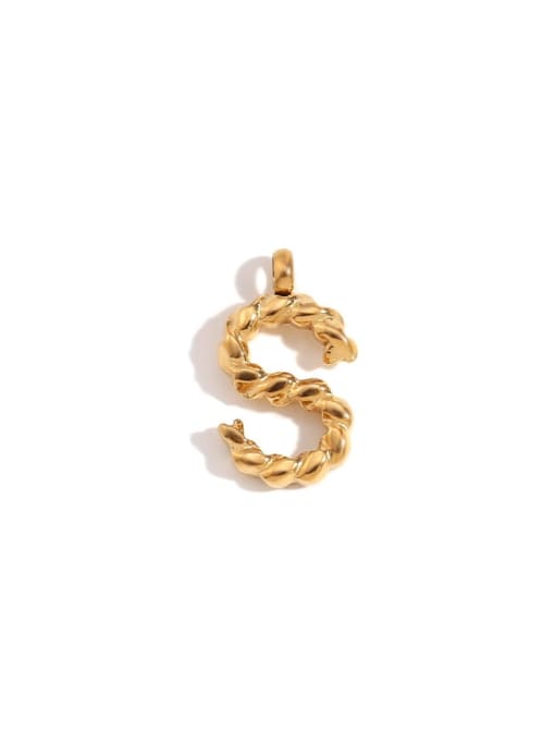 Twists Letter Pendant Gold  S Stainless steel 18K Gold Plated Letter Charm