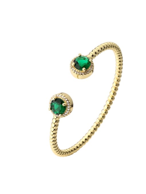 Green CZ stone Brass Cubic Zirconia Bracelet