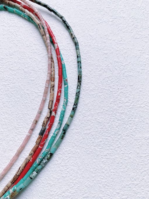 Scarlet White N-ST-0019 Natural Stone Multi Color Irregular Bohemia Handmade Beaded Necklace 0