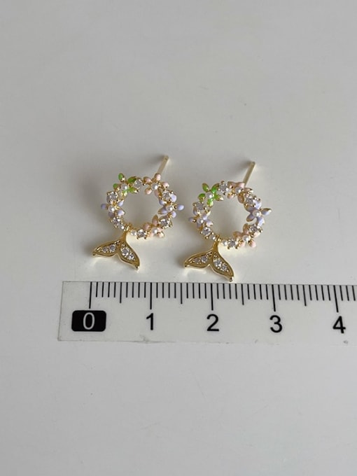 LM Alloy Cubic Zirconia Flower Dainty Stud Earring 2