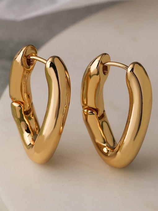 44097,Gold color Brass Geometric Hoop Earring