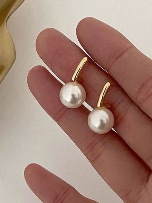 Pearl metal Alloy Imitation Pearl Geometric Dainty Stud Earring