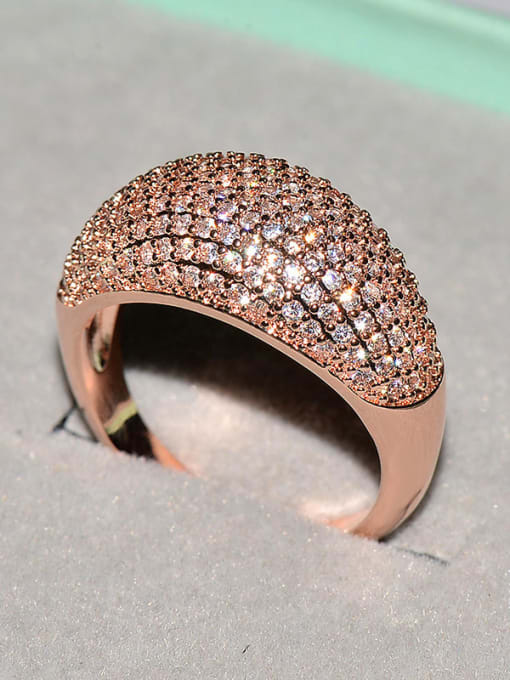 LM Brass Cubic Zirconia Geometric Luxury Ring 1