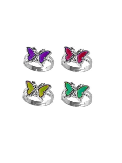 Sharp Butterfly Alloy Icon Cute Band Ring