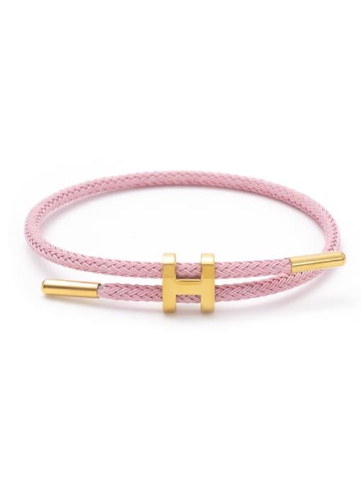 Light pink Titanium Steel Adjustable Bracelet