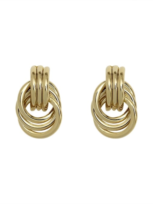 LM Brass Geometric Minimalist Drop Earring 3