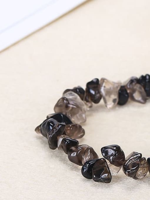 Natural tea crystal macadam Bracelet Crystal gravel Minimalist Handmade Beaded Bracelet