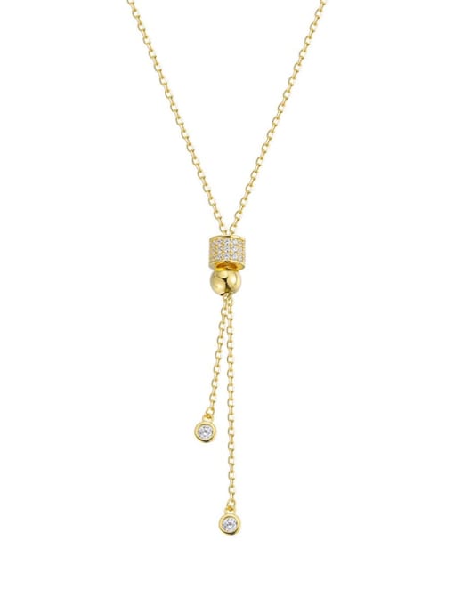 LM Brass Geometric Tassel Necklace 0