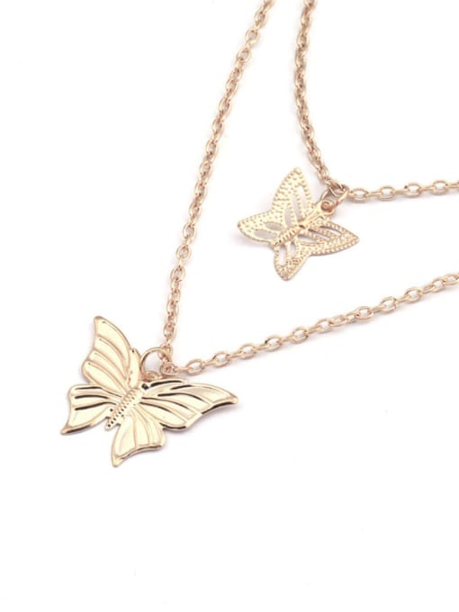 LM Alloy Butterfly Artisan Multi Strand Necklace 1