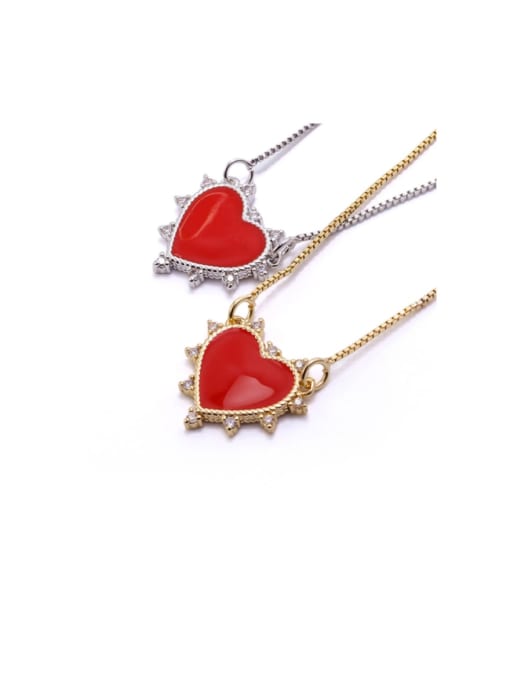 XYZ Brass Enamel Heart Minimalist Necklace 2