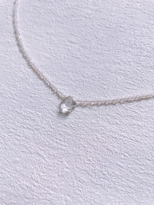 Scarlet White N-ST-0011 Natural  Gemstone Crystal Chain Irregular Bohemia Handmade Beaded Necklace 3