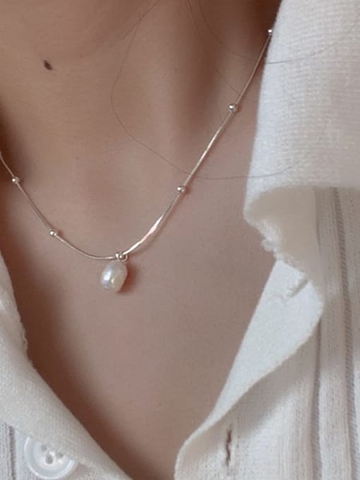 LM Alloy Freshwater Pearl Water Drop Dainty Necklace 1
