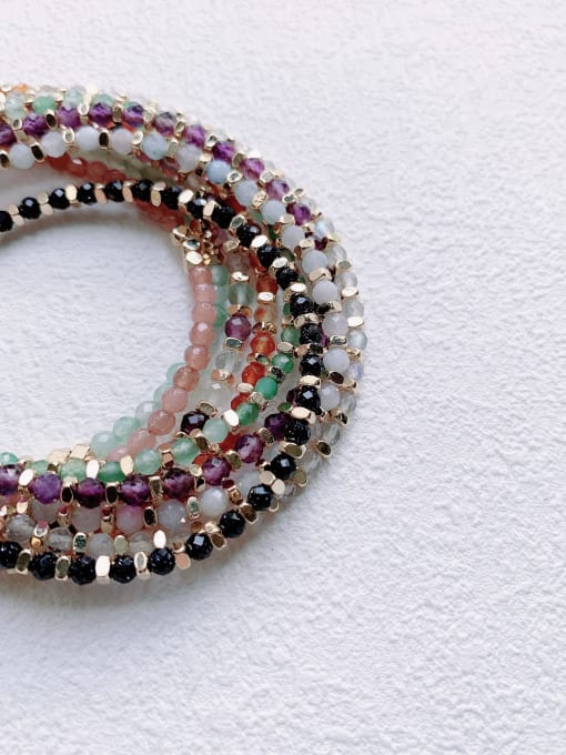 Scarlet White B-ST-003 Natural  Gemstone Crystal Beads Chain Handmade Beaded Bracelet 0