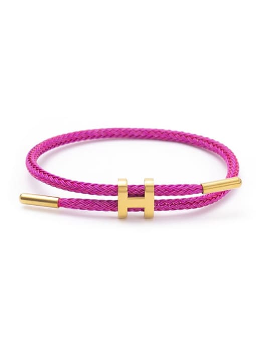 Dark pink Titanium Steel Adjustable Bracelet