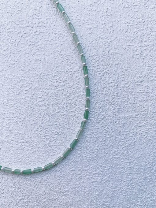 green N-STPE-0002 Natural  Gemstone Crystal Beads Chain Handmade Beaded Necklace