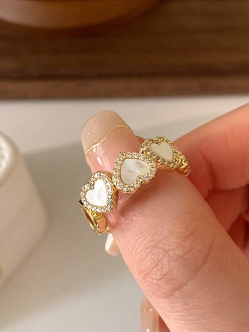 Love Ring Plating with True Gold Alloy Enamel Geometric Dainty Band Ring