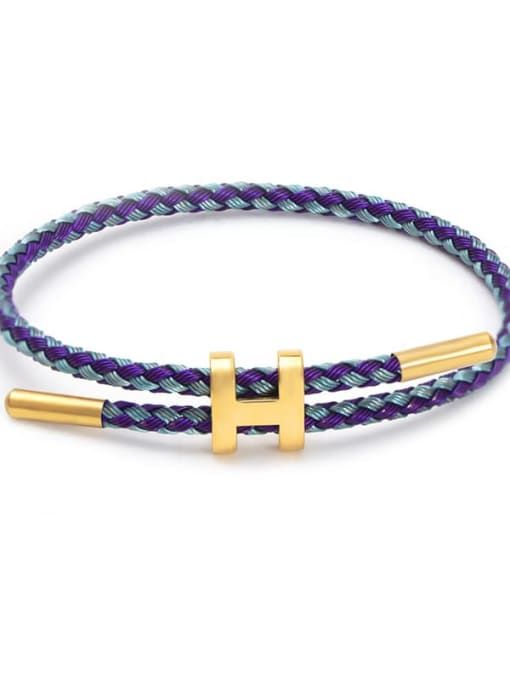 Purple  And blue Titanium Steel Adjustable Bracelet