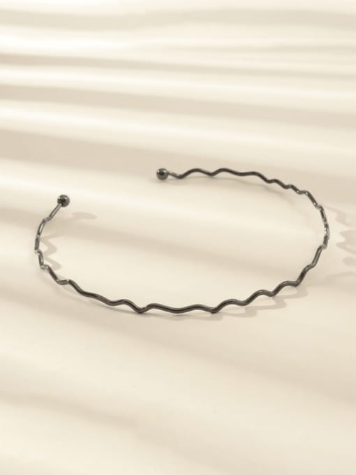 LM Alloy Irregular  Waves Line Minimalist Choker Necklace 1