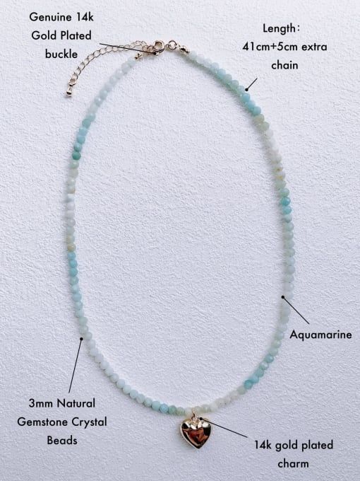 Scarlet White N-DIY-005 Natural Gemstone Crystal Chain  Minimalist Heart Pendant handmade Beaded  Necklace 3