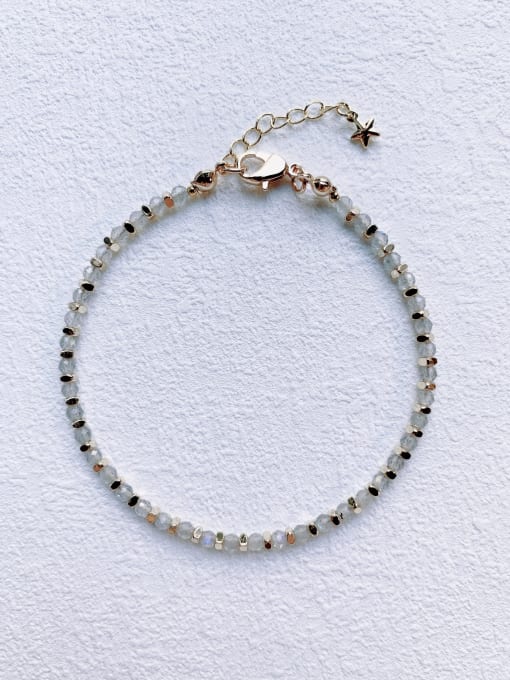 Scarlet White B-ST-003 Natural  Gemstone Crystal Beads Chain Handmade Beaded Bracelet 4