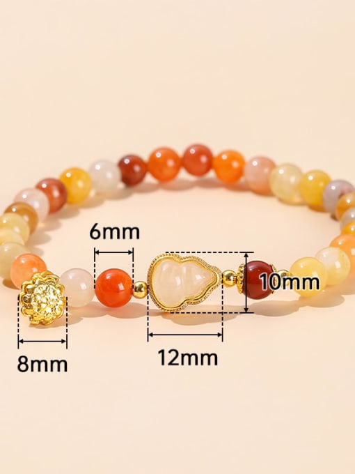Natural Golden Silk Jade Alloy Geometric Cute Beaded Bracelet