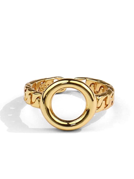 LM Brass Round Ring With Gold color and silver color 0