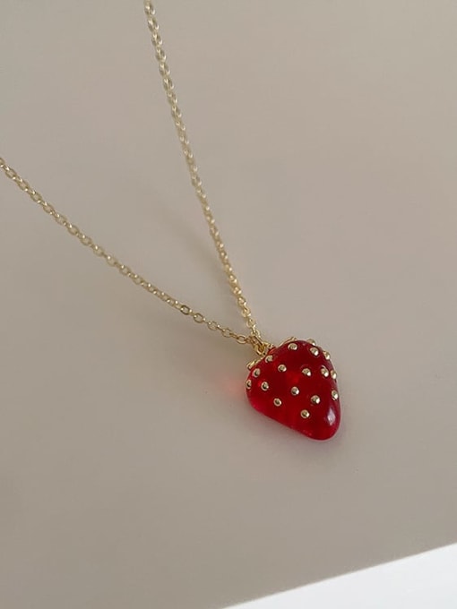 Strawberry necklace Alloy Resin Friut Cute Necklace