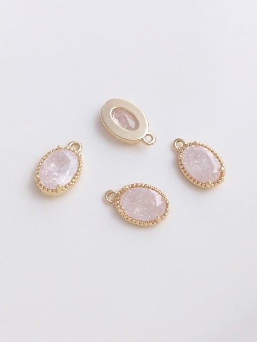 +pink oval  Pendant N-DIY-0015 Gemstone Crystal Chain Water Drop Pendant  Minimalist handmade Beaded Necklace