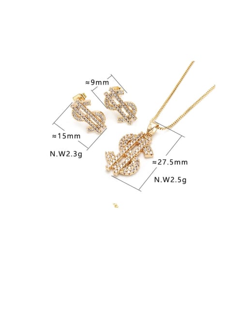 XYZ Brass Cubic Zirconia Ethnic Irregular  Earring and Necklace Set 1