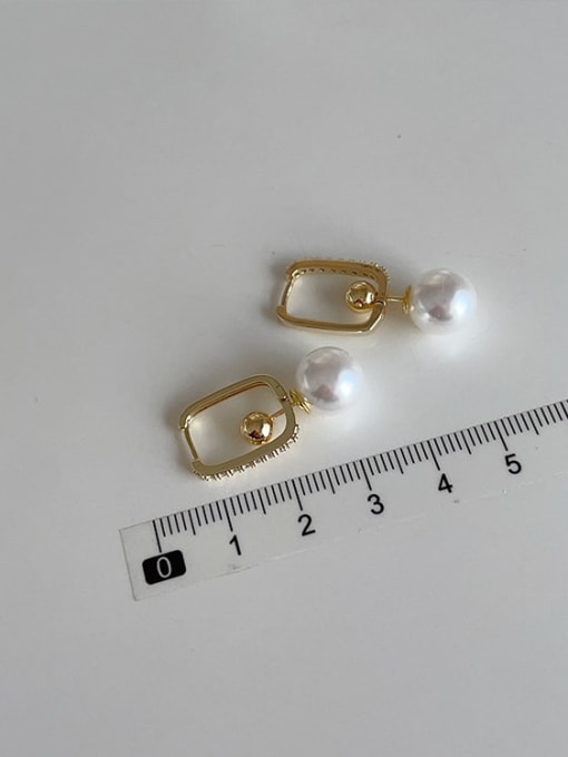 LM Alloy Imitation Pearl Geometric Dainty Stud Earring 3
