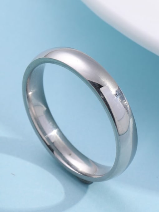 silver Titanium Steel Round Band Ring with 9 sizes