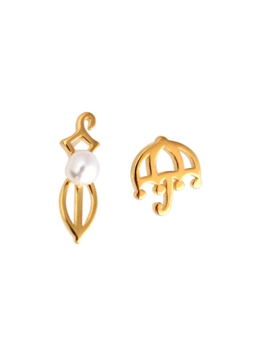 24K gold Plated 925 Sterling Silver Freshwater Pearl White Minimalist Stud Earring