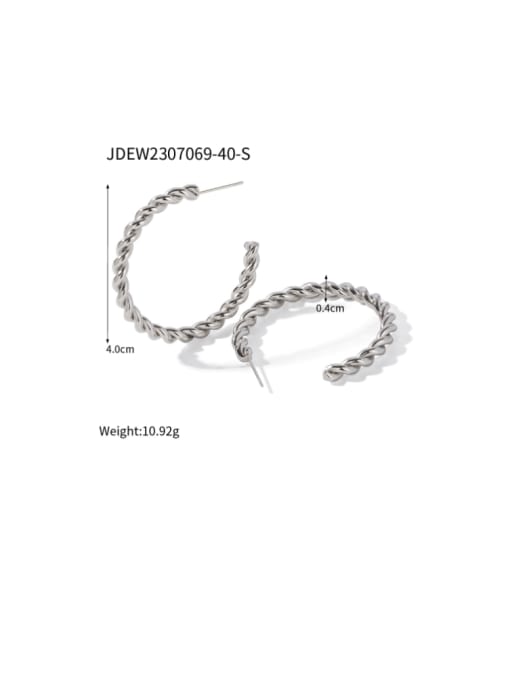 JDEW2307069 40 S Stainless steel Geometric Hip Hop Stud Earring