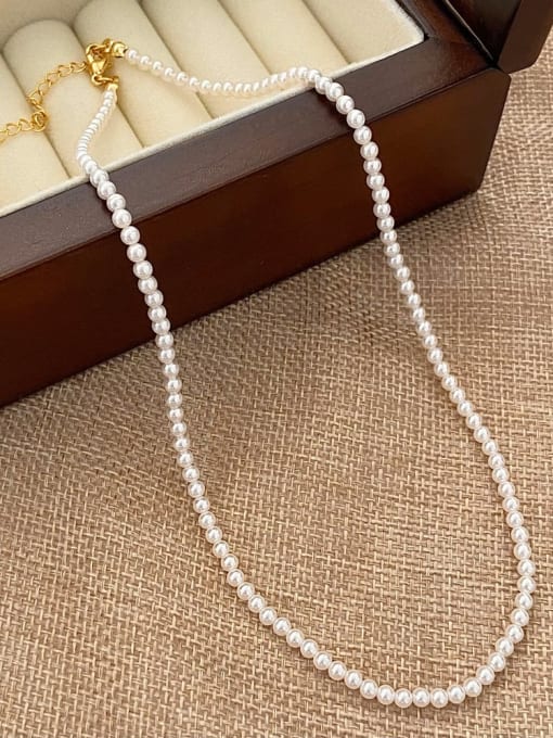 3mm  ShellPearl Necklace Stainless steel Shell Pearl Icon Minimalist Necklace