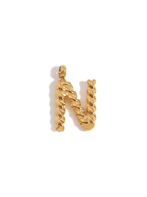 Twists Letter Pendant Gold N Stainless steel 18K Gold Plated Letter Charm