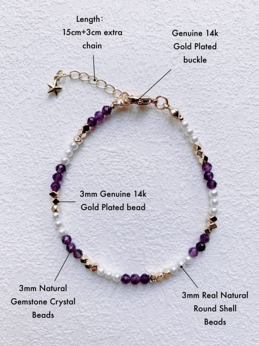 Scarlet White B-ST-007 Natural  Gemstone Crystal Beads Chain Irregular Minimalist Handmade Beaded Bracelet 2